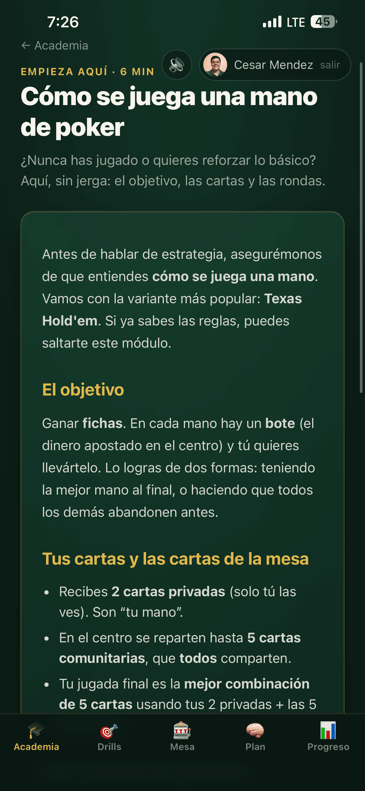 EVolve — pantalla 5