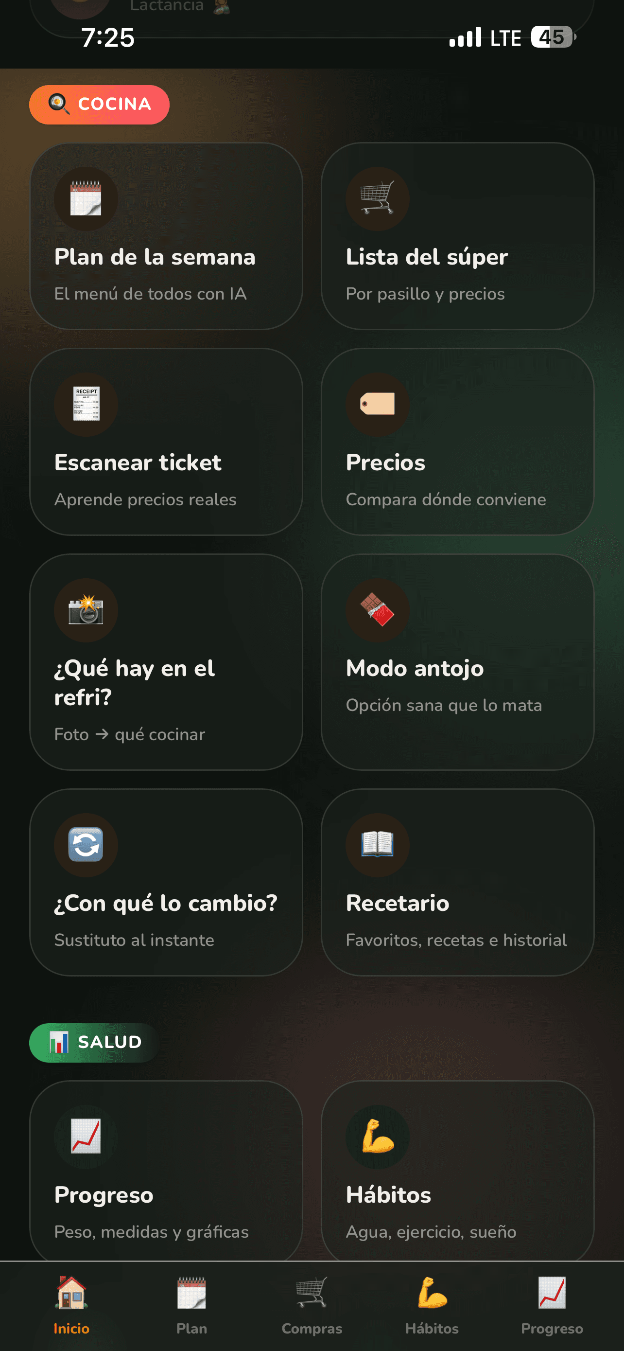 Provecho — pantalla 2