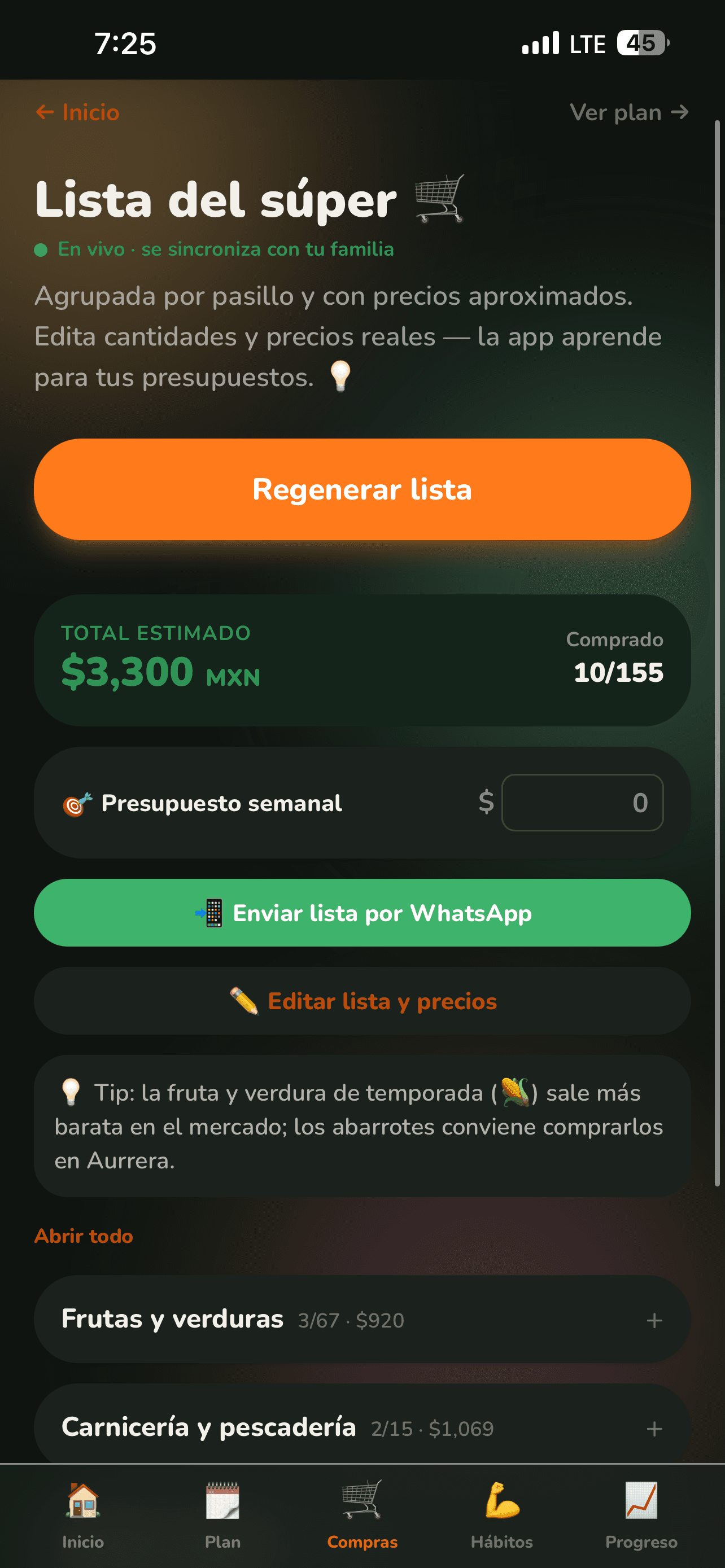 Provecho — pantalla 4