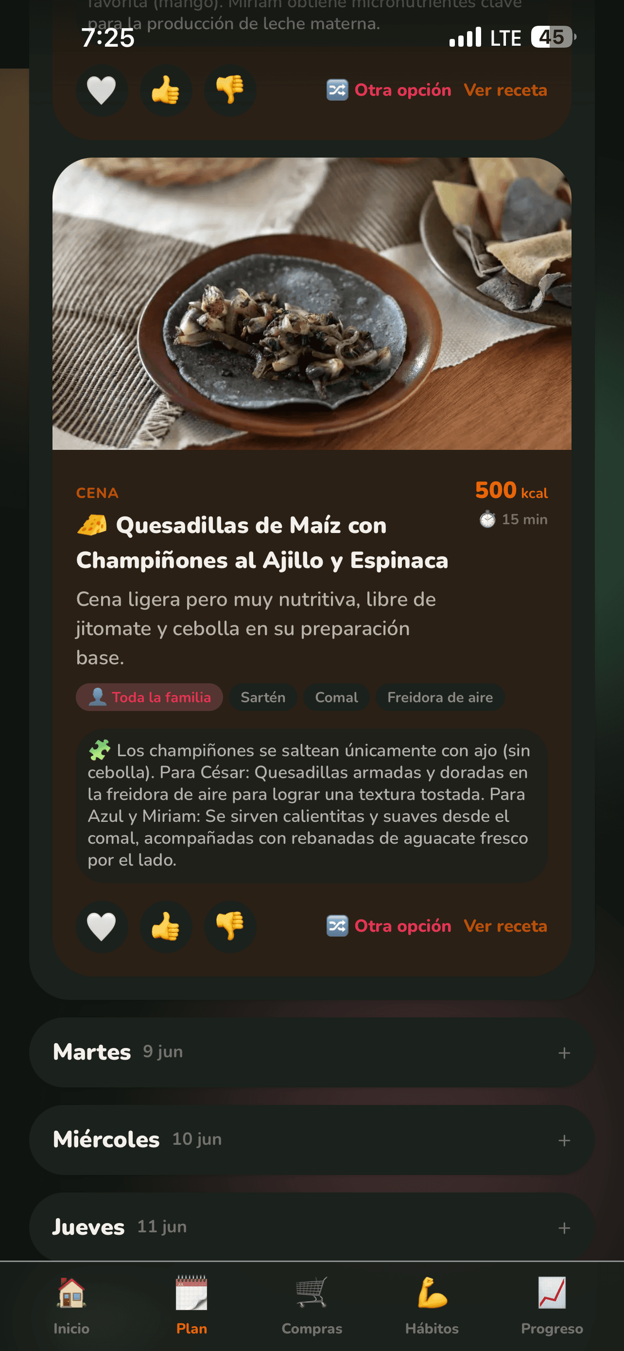 Provecho — pantalla 6